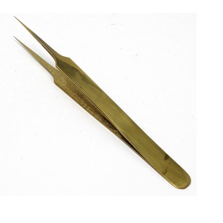 A2Z Scilab Volume Eyelash Lash Fine Point Tweezers A Type Straight Gold Plated A2Z-ZR318
